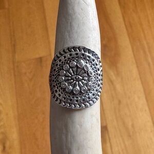 Mandala Sterling Silver Ring Size 8